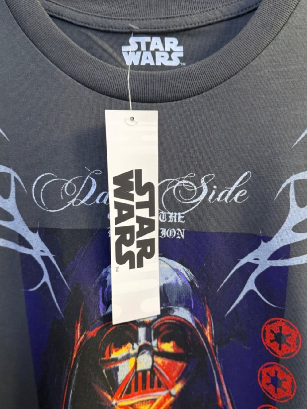 Star Wars Darth Vader Dark Side Graphic T-Shirt Charcoal Grey Large NWT - Picture 4 of 8